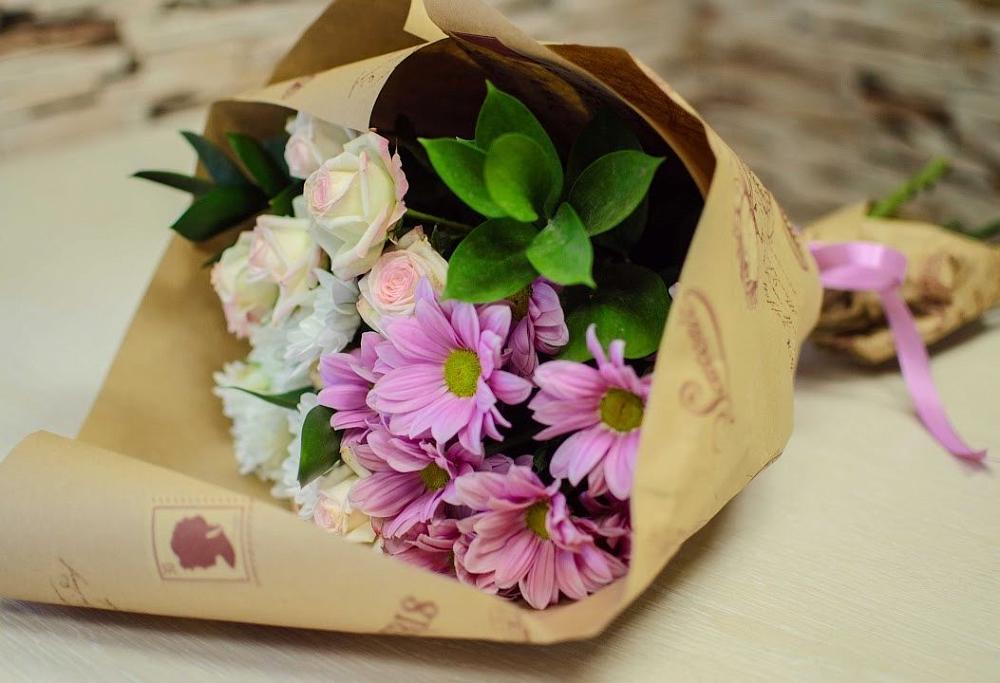 Букет цветов из: Розы и Хризантемы в Салаире