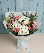 Букет цветов из:  Розы, Лизиантусы и Хризантемы в Салаире