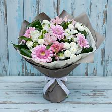 Букет цветов из:  Герберы, Альстромерии и Хризантемы в Салаире