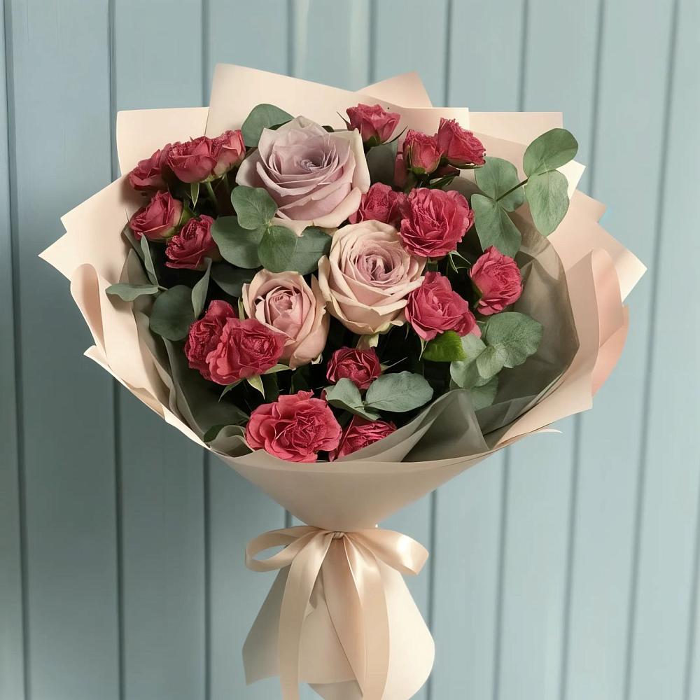 Букет цветов из: Гвоздики и Розы в Салаире