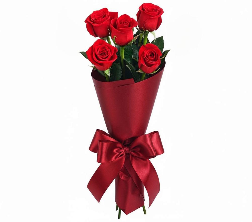 Букет 5 Красных роз Эдлесс Лав в Салаире