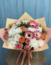 Букет цветов из:  Розы, Герберы и Хризантемы в Салаире