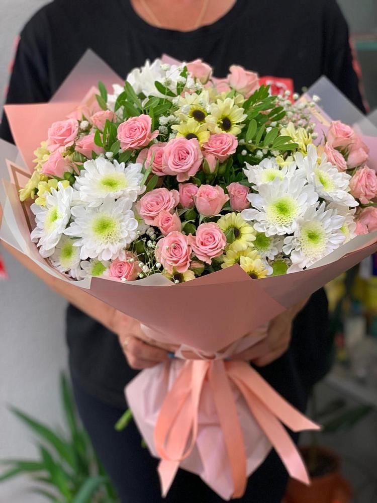 Букет цветов из: Розы и Хризантемы в Салаире