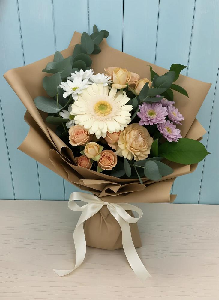 Букет цветов из: Герберы и Хризантемы в Салаире