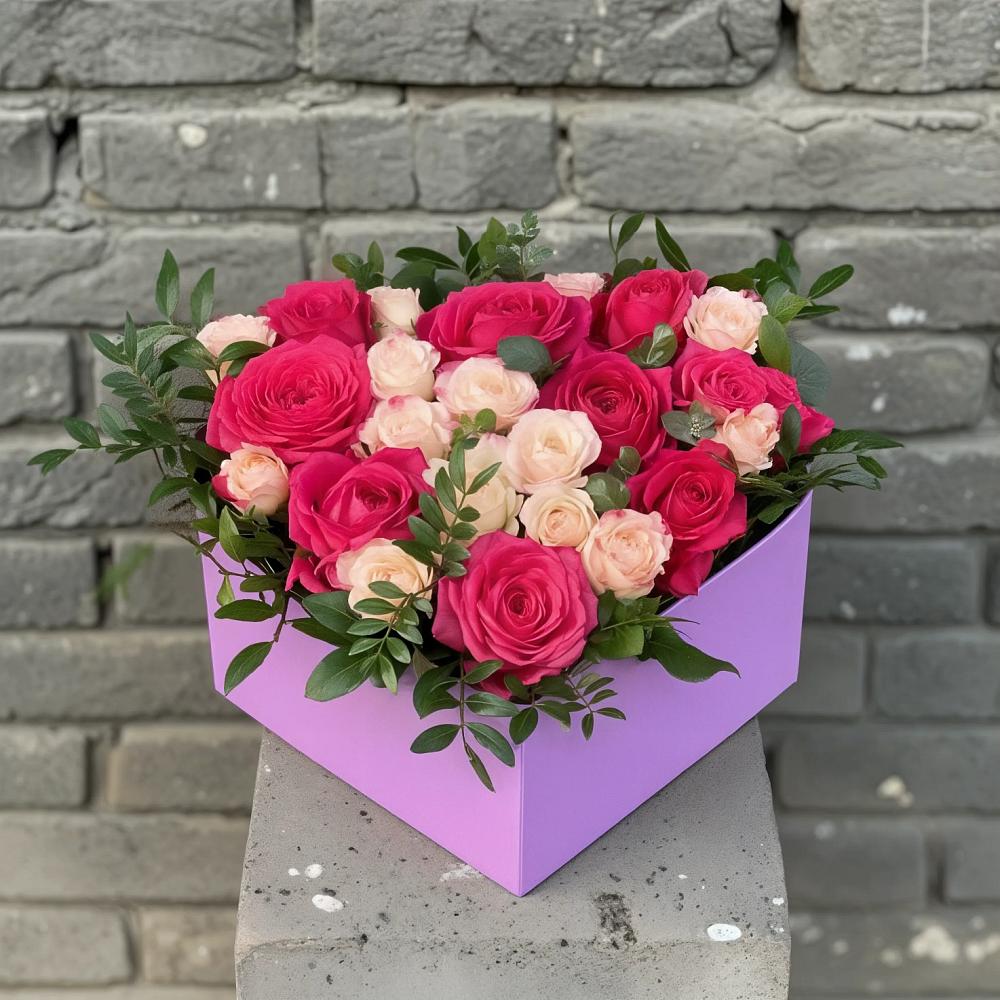Цветочная композиция из Розы в коробке в Салаире