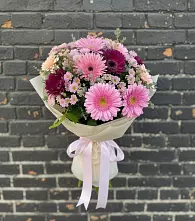 Букет цветов из:  Герберы и Хризантемы в Салаире