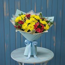 Букет цветов из:  Альстромерии и Хризантемы в Салаире