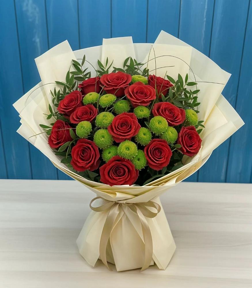 Букет цветов из: Розы и Хризантемы в Салаире